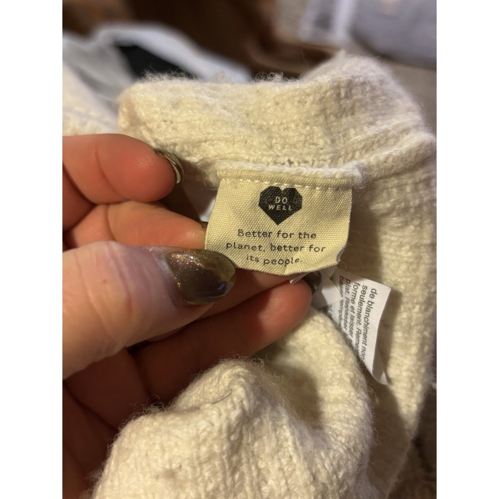 Madewell‎ Oatmeal cropped knit sweater 🤍 cozy minimalist long sleeve - Picture 7 of 9